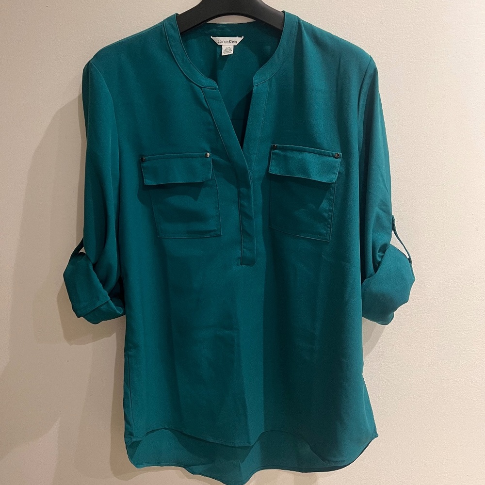 Calvin Klein satin button-down shirt